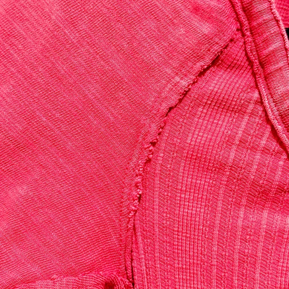 We The Free Red Ribbed Button-Front‎ The Free Daisy Tee M - Picture 7 of 10